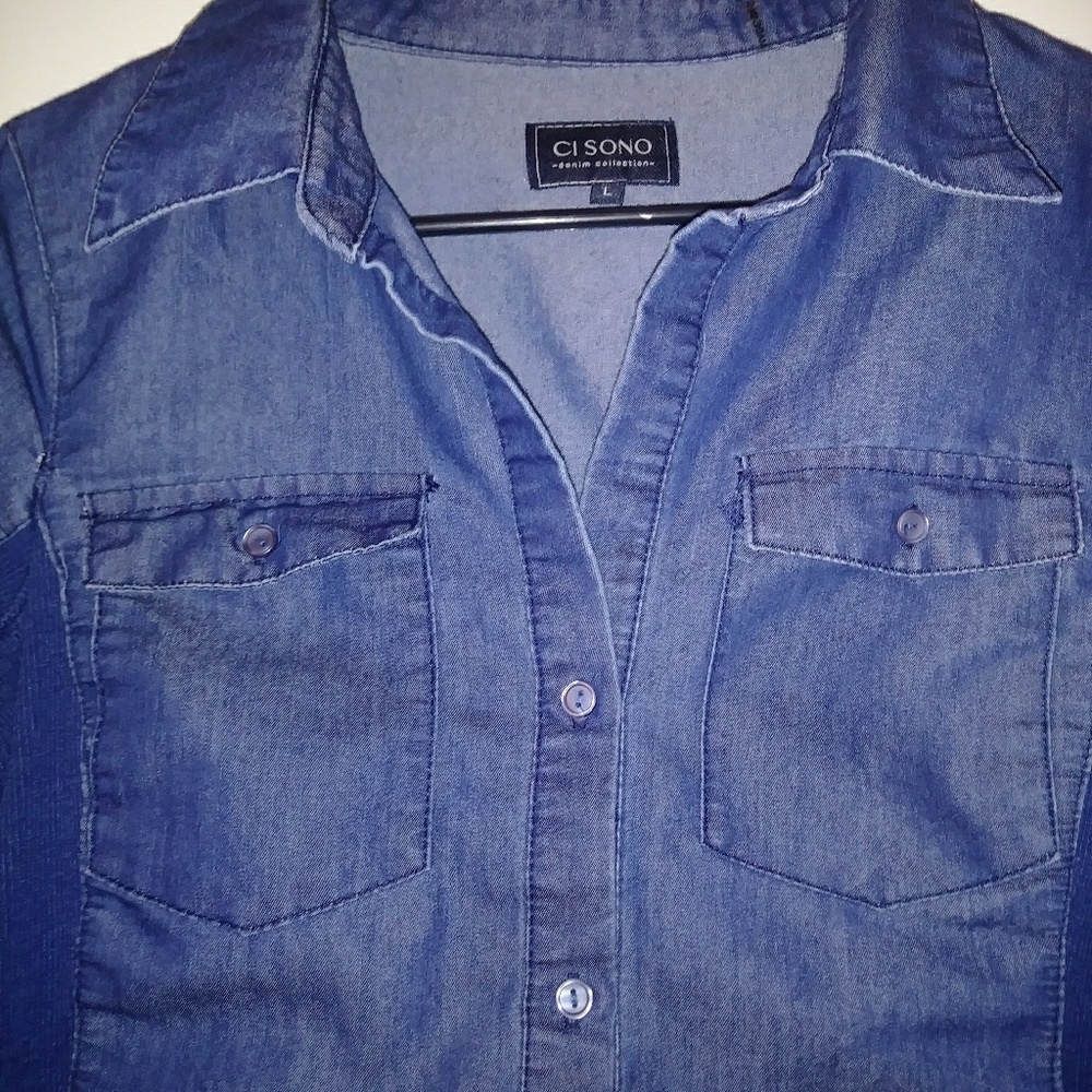Denim button up